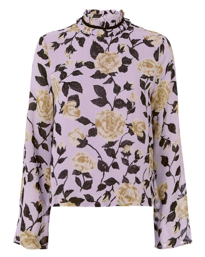 Ganni Carlton Georgette Floral Blouse