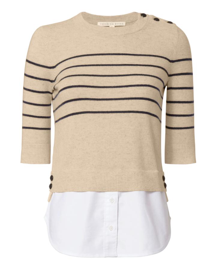 Veronica Beard Stripe Mariner Combo Sweater