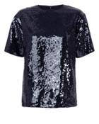 Victoria Victoria Beckham Victoria, Victoria Beckham Navy Sequin Tee Navy 8