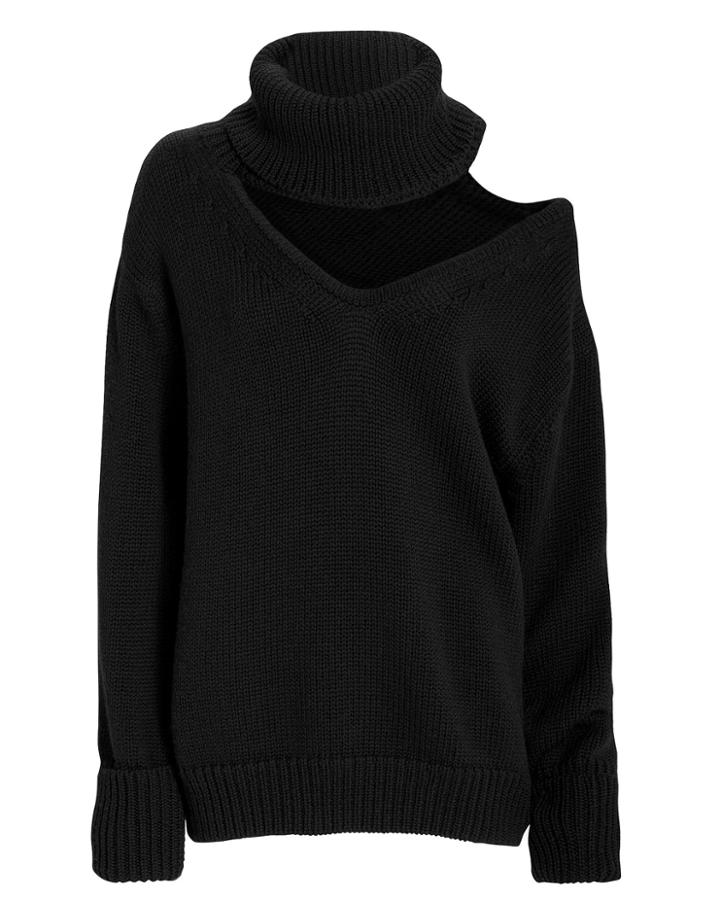 Monse Drop Shoulder Cutout Sweater Black S