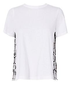 Sea Pinstripe Eyelet Combo T-shirt