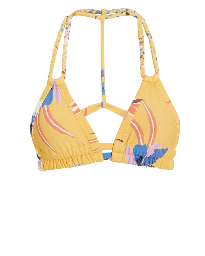 Montce Swim Kayla Braided Bikini Top Yellow/floral M