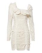 Self-portrait Floral Ruffled Coup Mini Dress Ivory 2