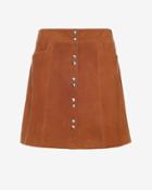 Exclusive For Intermix Goat Suede Snap Mini Skirt