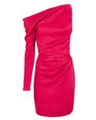 Cushnie Et Ochs Cushnie Satin One-sleeve Mini Dress Raspberry Zero