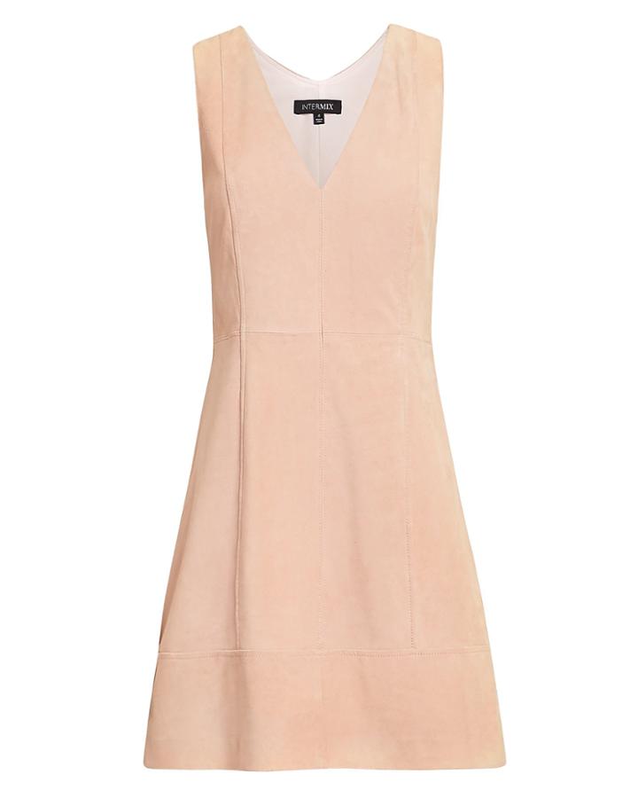 Exclusive For Intermix Intermix Sydney Suede Mini Dress Blush 2