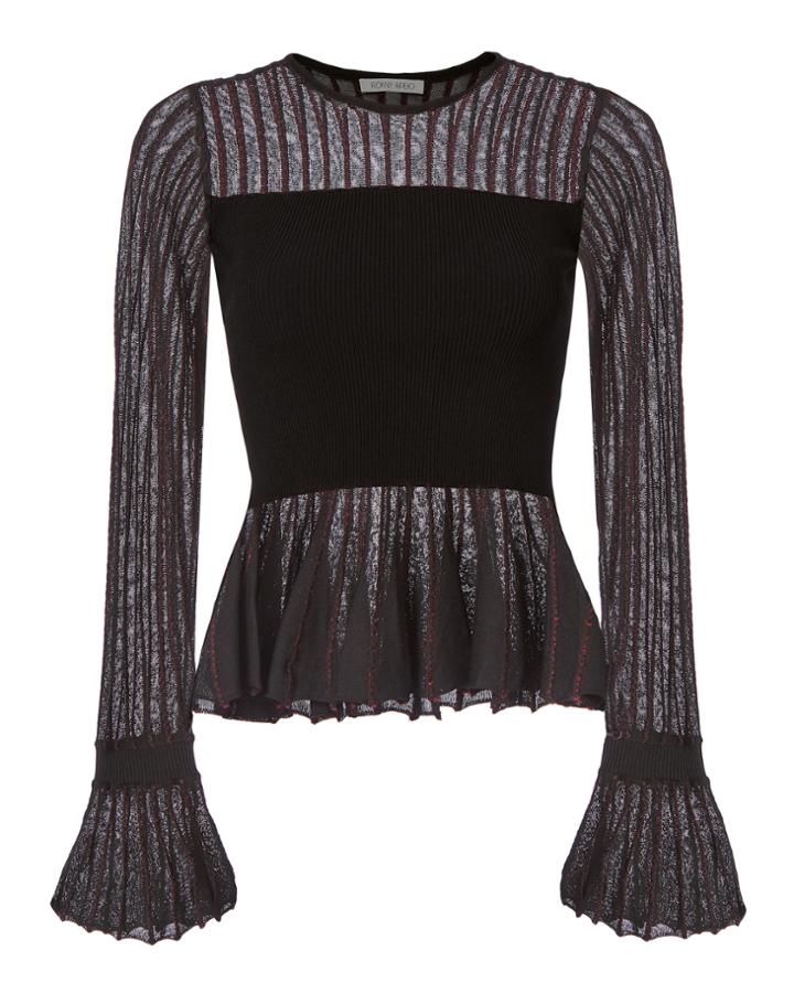 Ronny Kobo Kathleen Peplum Knit Top