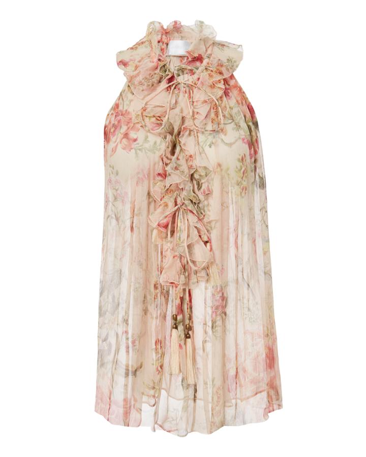 Zimmermann Mercer Floral Ruffle Top