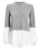 Brochu Walker Ebele Cashmere Layered Sweater Grey P