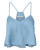 Tibi Denim Cropped Tank Denim-lt Zero