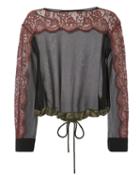 Alberta Ferretti Lace Panel Top Grey 42