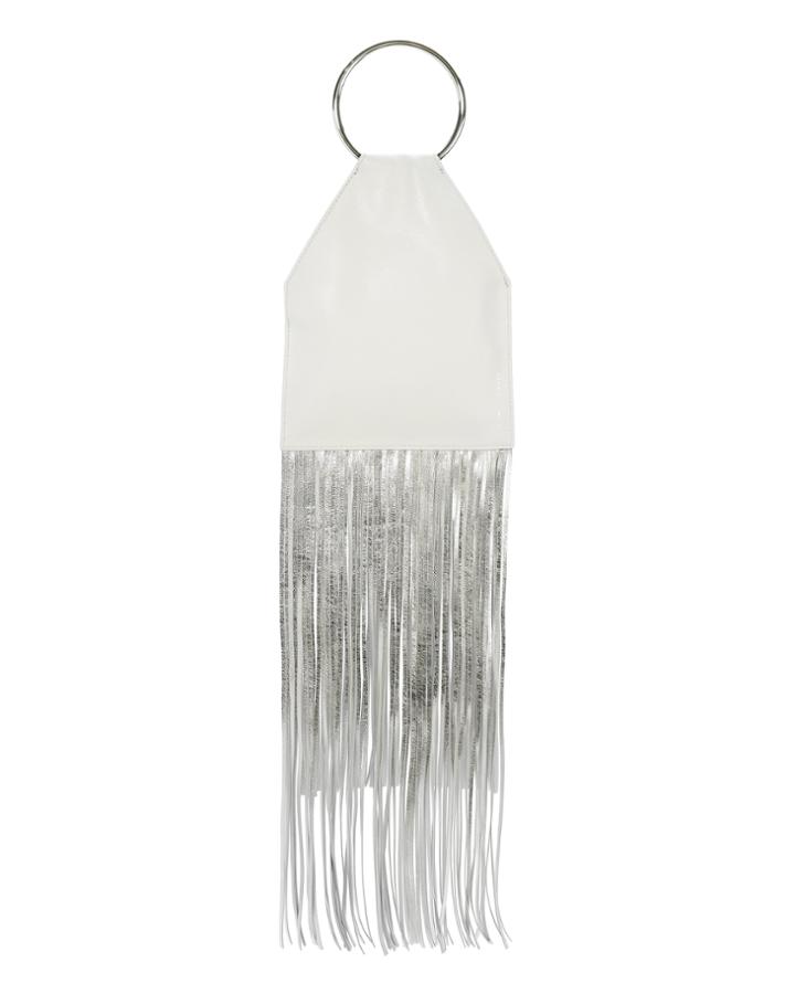 Kara White Fringe Pouch White 1size