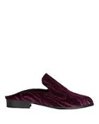 Robert Clergerie Alice Velvet Loafer Slides