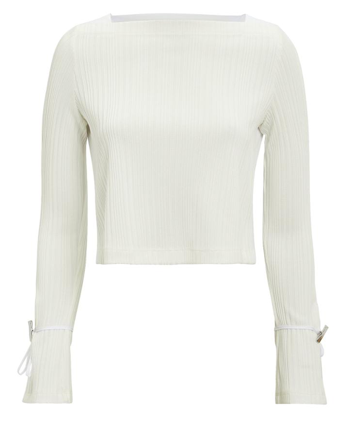 3.1 Phillip Lim Button Detail Contrast Top White S
