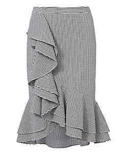 Exclusive For Intermix Slyvia Ruffle Front Gingham Skirt