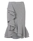 Exclusive For Intermix Slyvia Ruffle Front Gingham Skirt