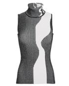 Solace London Zetta Turtleneck Top Blk/wht 6