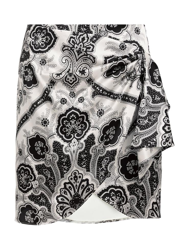 Caroline Constas Koren Wrap Mini Skirt Black/white P