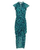 Veronica Beard Brynlee Gardenia Midi Dress Floral Turquoise 6