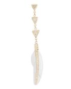 Jacquie Aiche 3 Diamond Feather Drop Earring Gold 1size