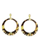 Gas Bijoux Lodge Cabochon Hoop Earrings Brown/cream 1size