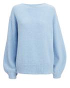 Helmut Lang Balloon Sleeve Pullover Blue Sweater Blue-lt S
