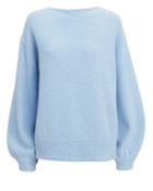 Helmut Lang Balloon Sleeve Pullover Blue Sweater Blue-lt S