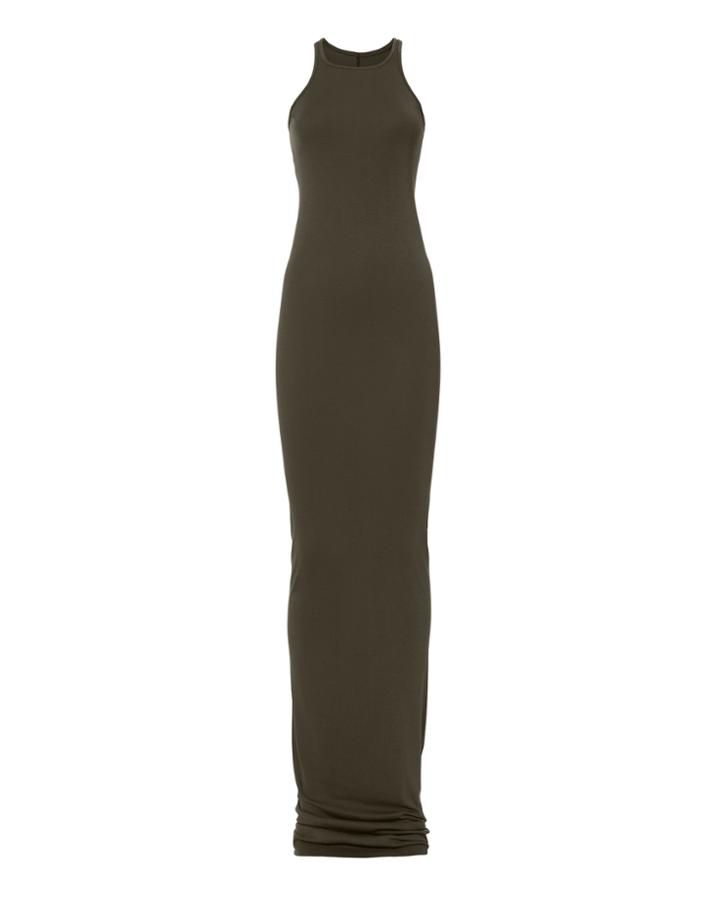 Rick Owens Drkshdw Rib Tank Jersey Gown Emerald M