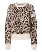 Laneus Leopard Crewneck Knit Sweater