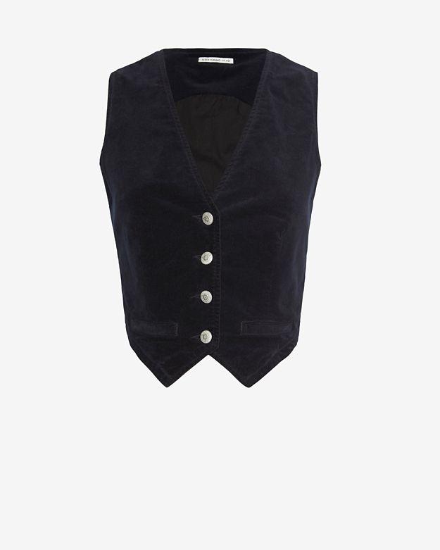 Alexa Chung For Ag Laura Velvet Vest: Navy