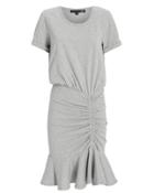 Veronica Beard Pima Ruched Mini Dress Light Grey S