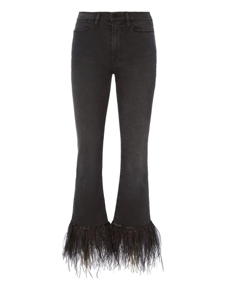 Frame Denim Frame Le High Straight Feather Hem Jeans Black 28