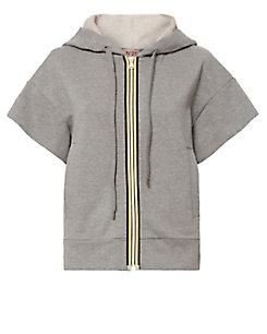 No. 21 Grey Short Sleeve Ruffle Hoodie
