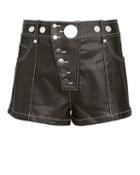 Alexander Wang Snap Detail Coated Twill Shorts Black Zero