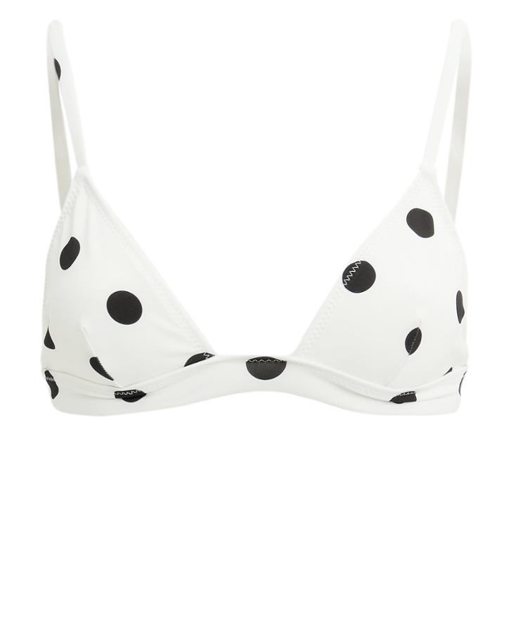 Solid & Striped Morgan Polka Dot Triangle Bikini Top White/black Polka Dot S