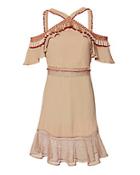 Zeynep Tosun Open Shoulder Beaded Dress