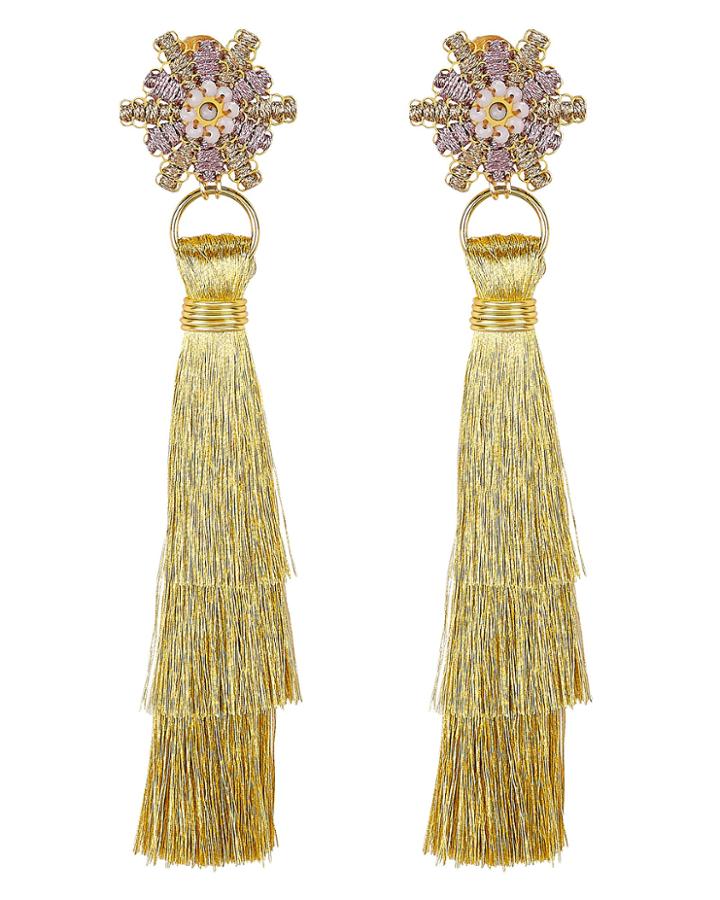 Mercedes Salazar Gold Waterfall Earrings Pink/gold 1size