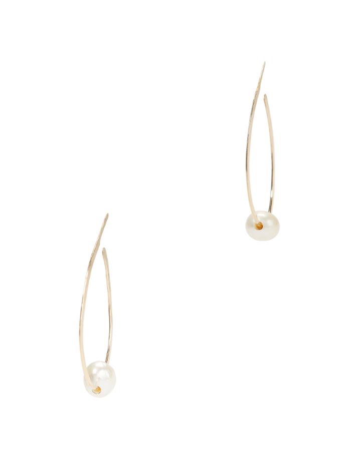 Robin Haley Pearl Hoop Earrings Gold 1size