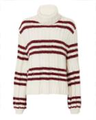 Alc A.l.c. Zaira Striped Turtleneck Sweater White P