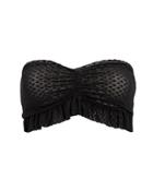 Nightcap Clothing Lace Bandeau Bikini Top Black S
