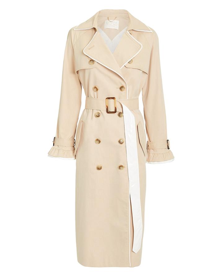 Notes Du Nord Kassidy Trench Coat Beige/white 38