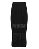 Dion Lee Opacity Pleated Knit Midi Skirt Black P