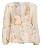Exclusive For Intermix Intermix Paola Printed Top Beige/floral 8