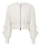 3.1 Phillip Lim Gathered-sleeve Smocked Bomber Jacket Ivory Zero
