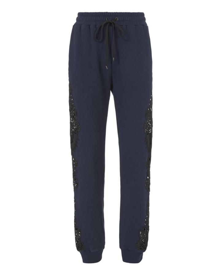 Jonathan Simkhai Lace Applique Sweatpants