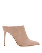 Sergio Rossi Shoes Sergio Rossi Godiva Open Back Suede Pumps Beige/khaki 36