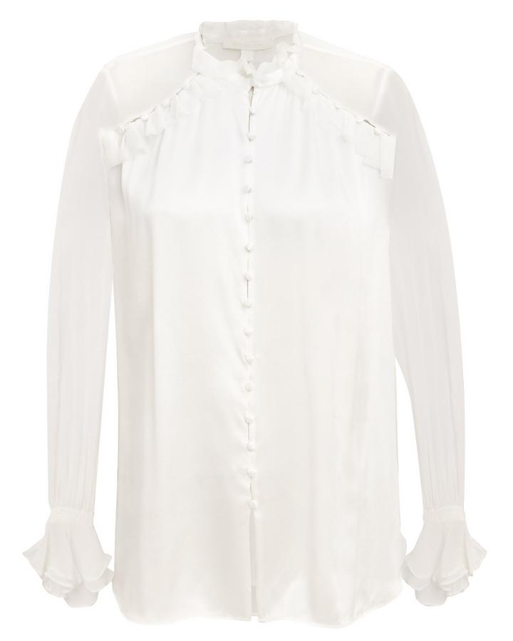 Jonathan Simkhai Ruffled Blouse Ivory P
