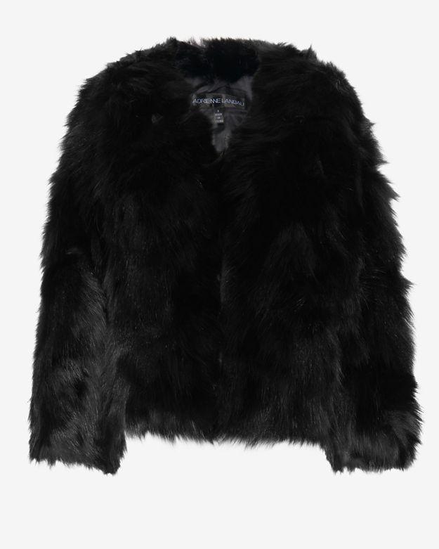 Adrienne Landau Exclusive Rabbit/fox Fur Jacket: Black
