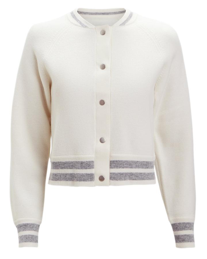 Zoe Jordan Lupi Cropped Bomber White/silver S/m