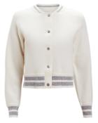 Zoe Jordan Lupi Cropped Bomber White/silver S/m